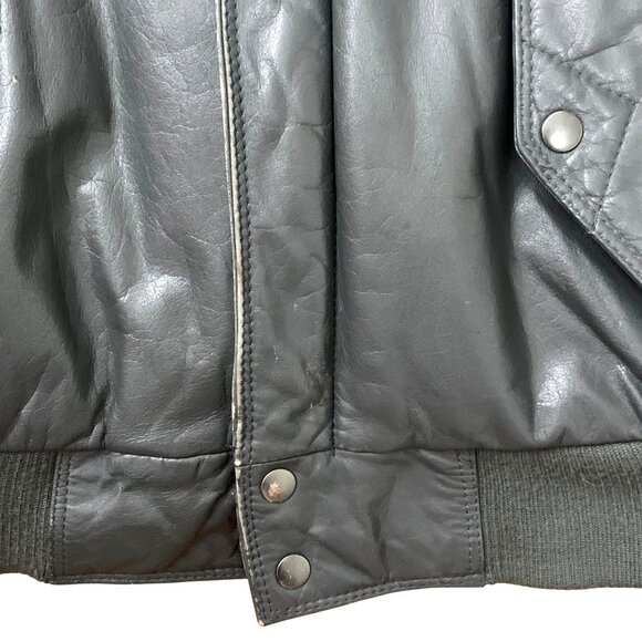 Vtg 80s Members Only Mens Dark Gray Leather Lined Moto Jacket Mens SZ 40 - Picture 11 of 16